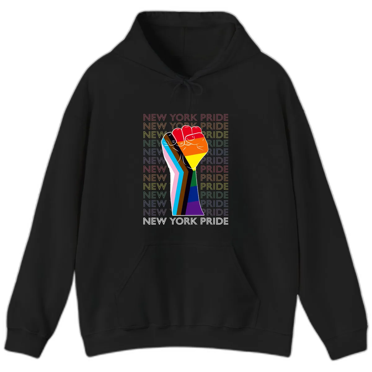 New York Pride Fist Hoodie in Black