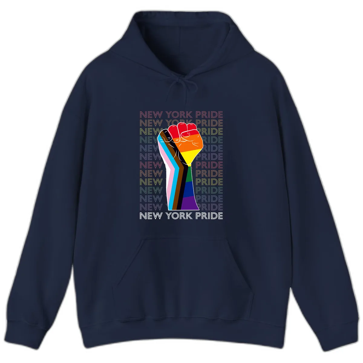 New York Pride Fist Hoodie in Navy