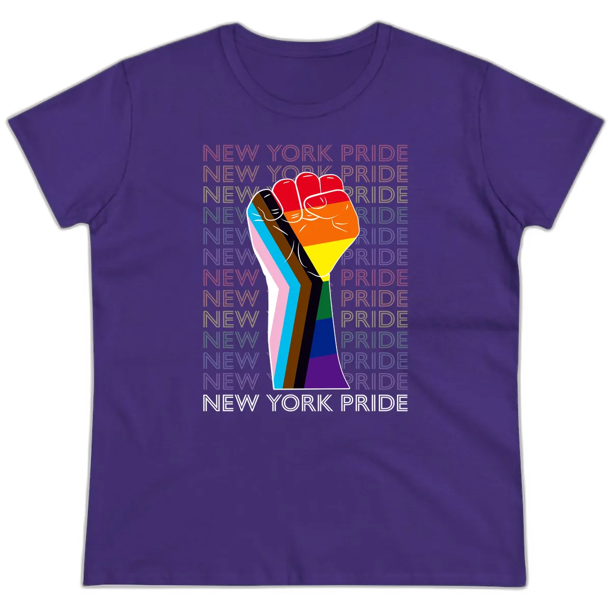 New York Pride Fist Ladies Tee in Purple