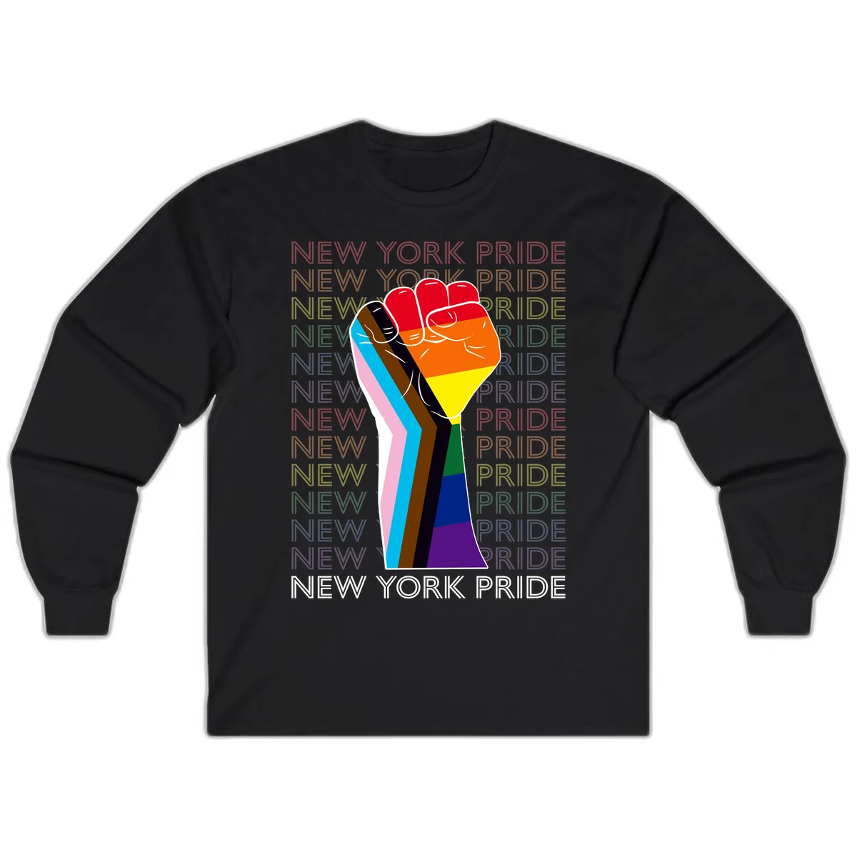 New York Pride Fist Long Sleeve in Black