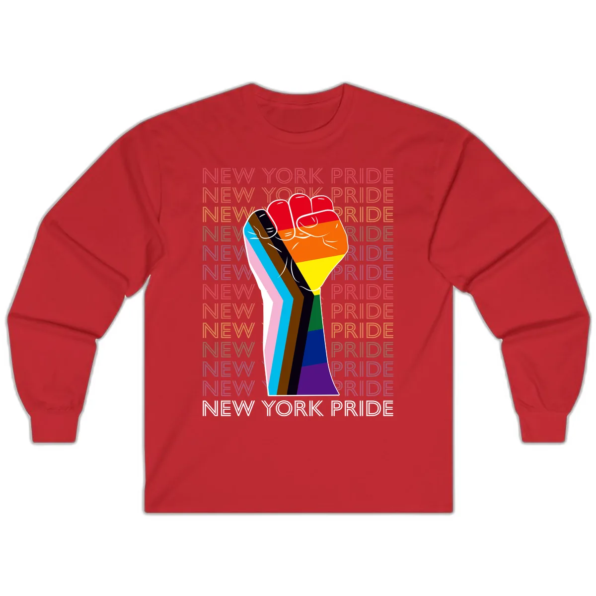 New York Pride Fist Long Sleeve in Red