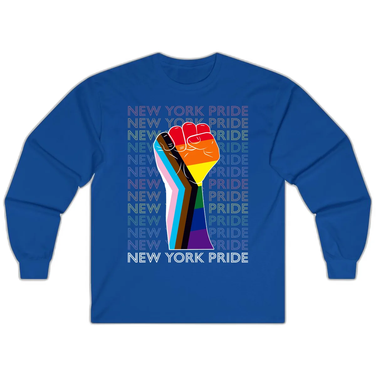 New York Pride Fist Long Sleeve in Royal