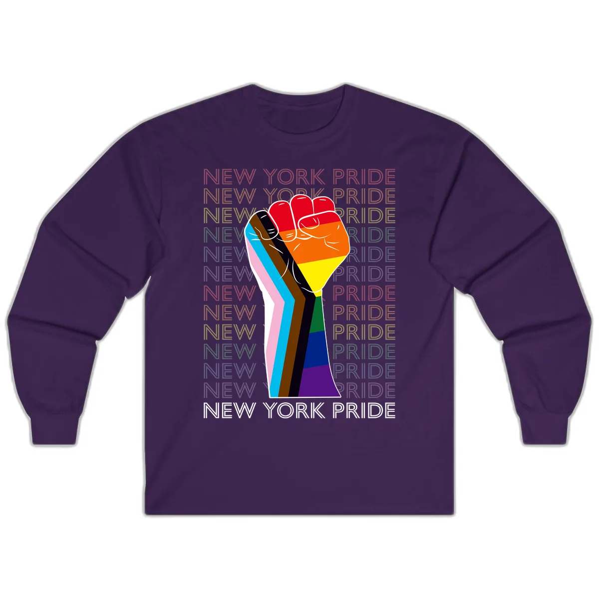 New York Pride Fist Long Sleeve in Purple