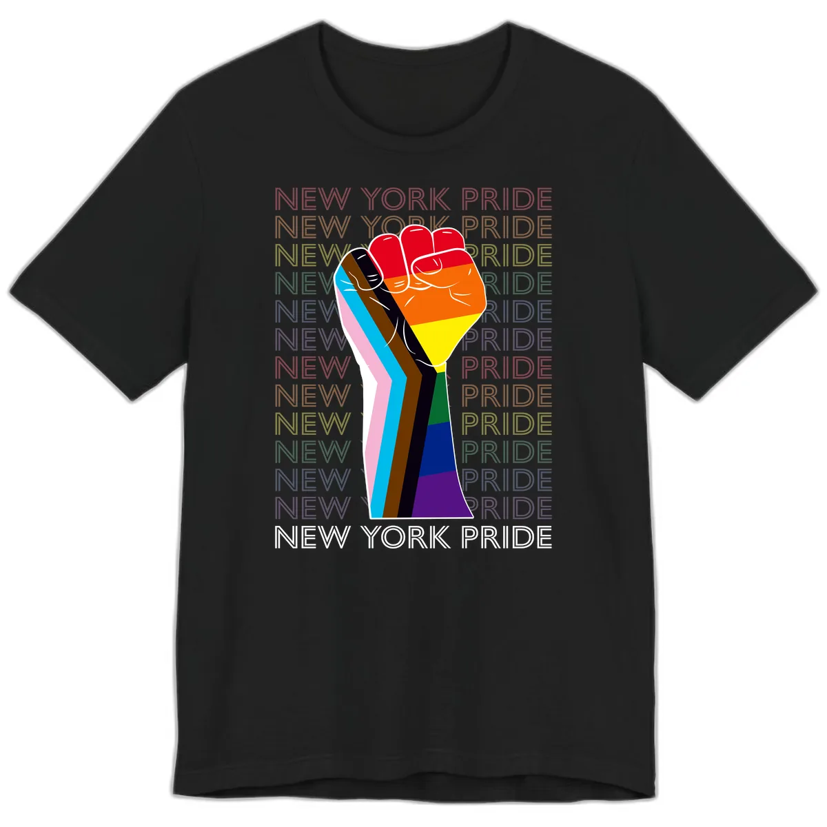 New York Pride Fist Premium T-Shirt in Black