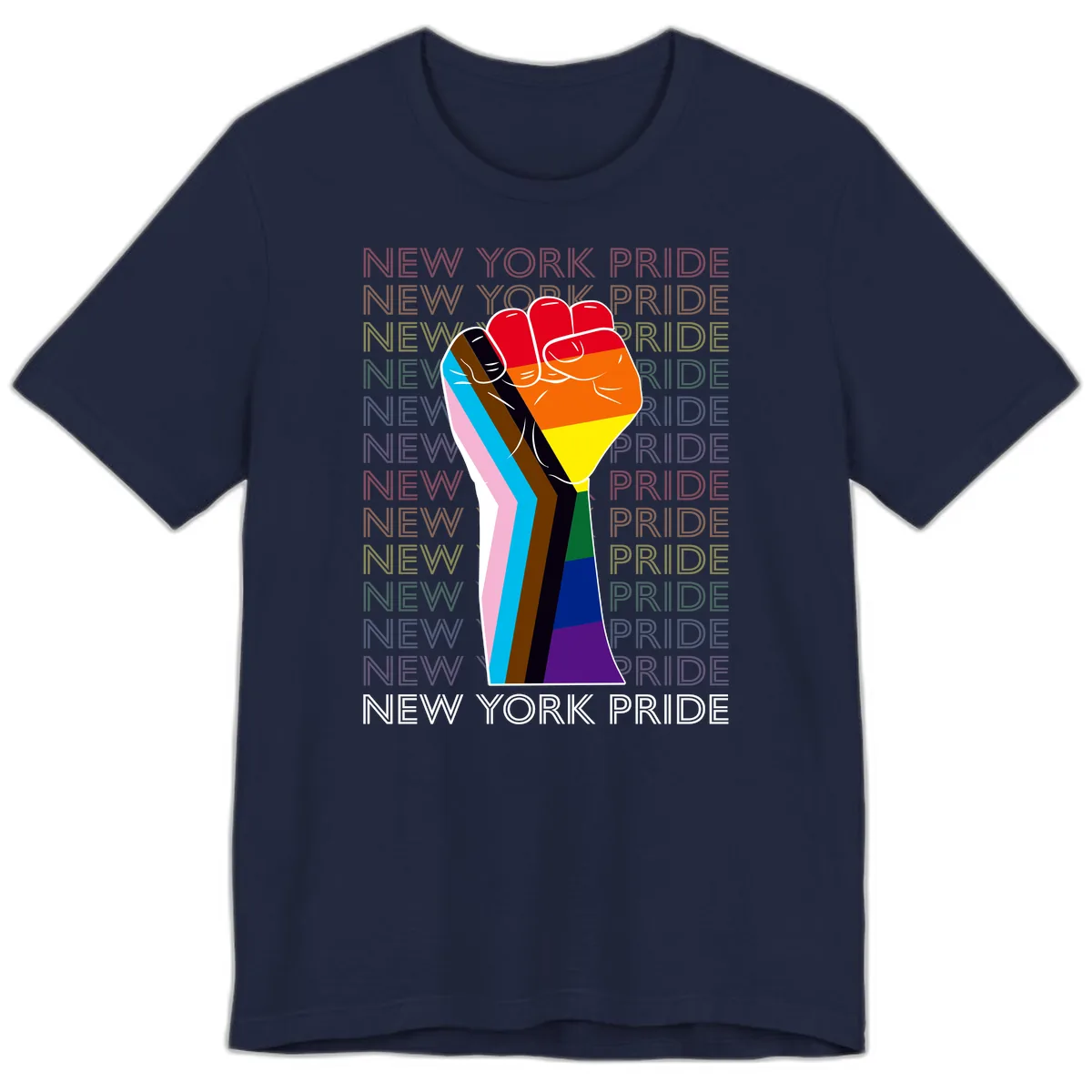 New York Pride Fist Premium T-Shirt in Navy