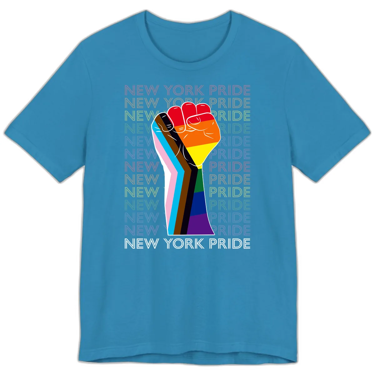 New York Pride Fist Premium T-Shirt in Aqua