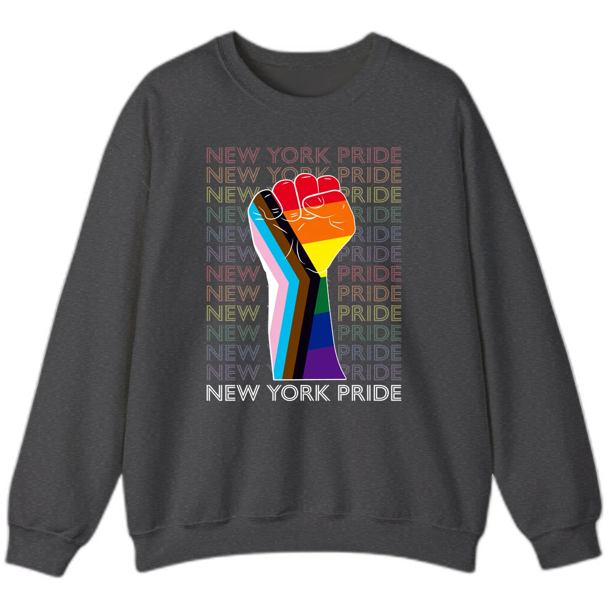 New York Pride Fist Sweatshirt in Dark Heather