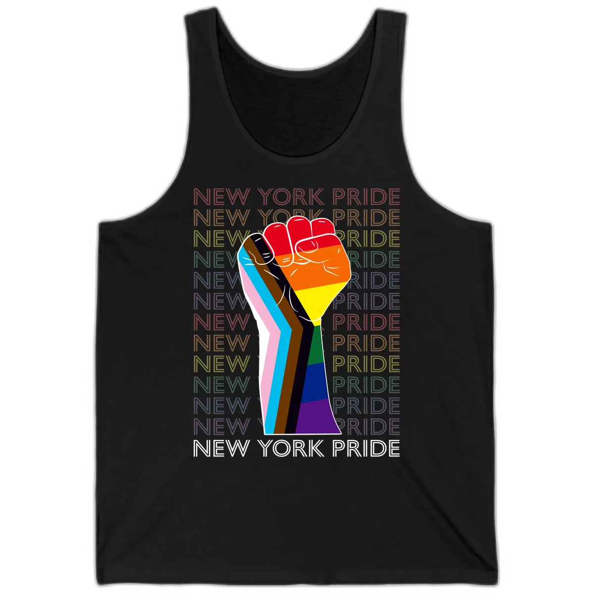 New York Pride Fist Tank in Black