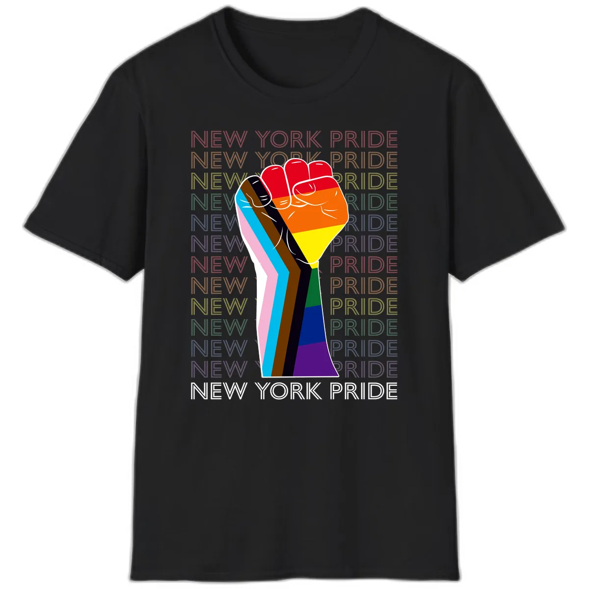 New York Pride Fist T-Shirt in Black