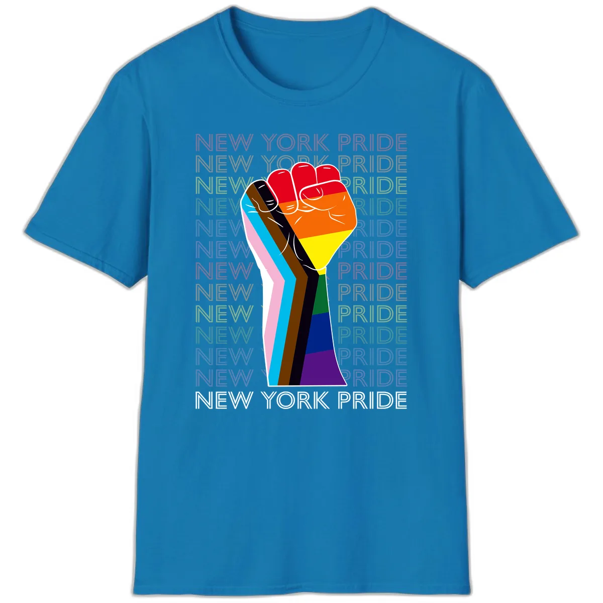 New York Pride Fist T-Shirt in Sapphire