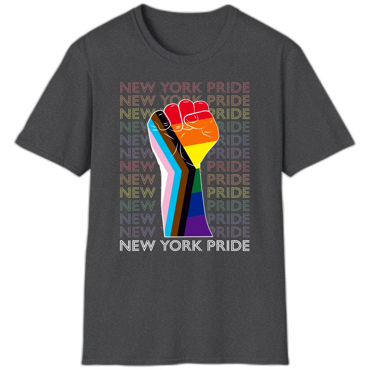 New York Pride Fist T-Shirt in Dark Heather