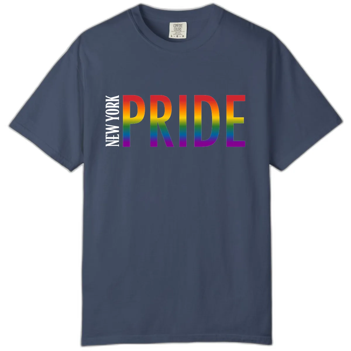 Pride Rainbow Typography Design Comfort Color in Midnight