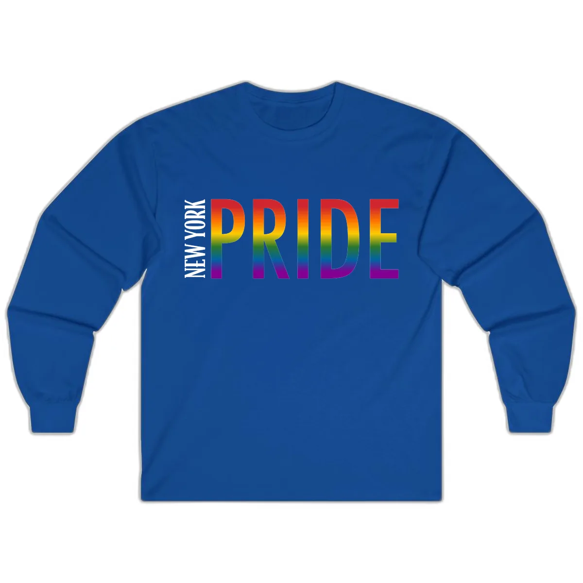 Pride Rainbow Typography Design Long Sleeve in Royal