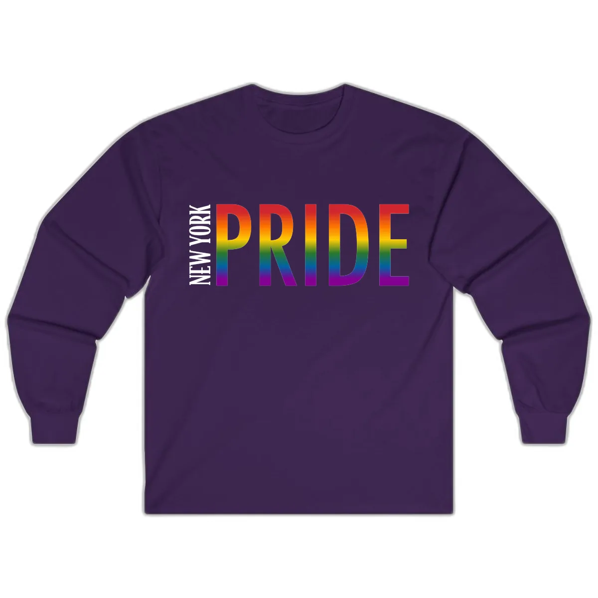 Pride Rainbow Typography Design Long Sleeve in Purple