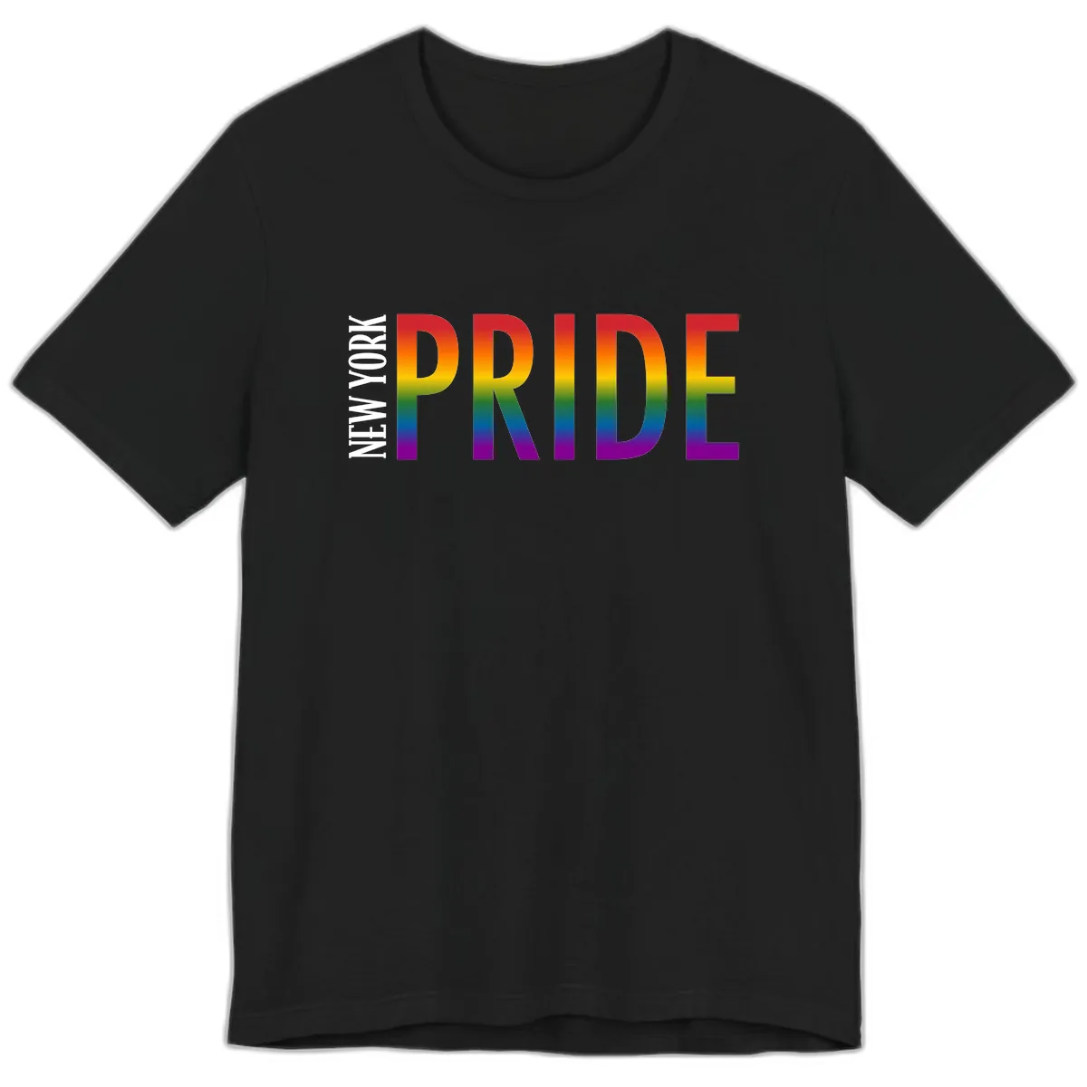 Pride Rainbow Typography Design Premium T-Shirt in Black