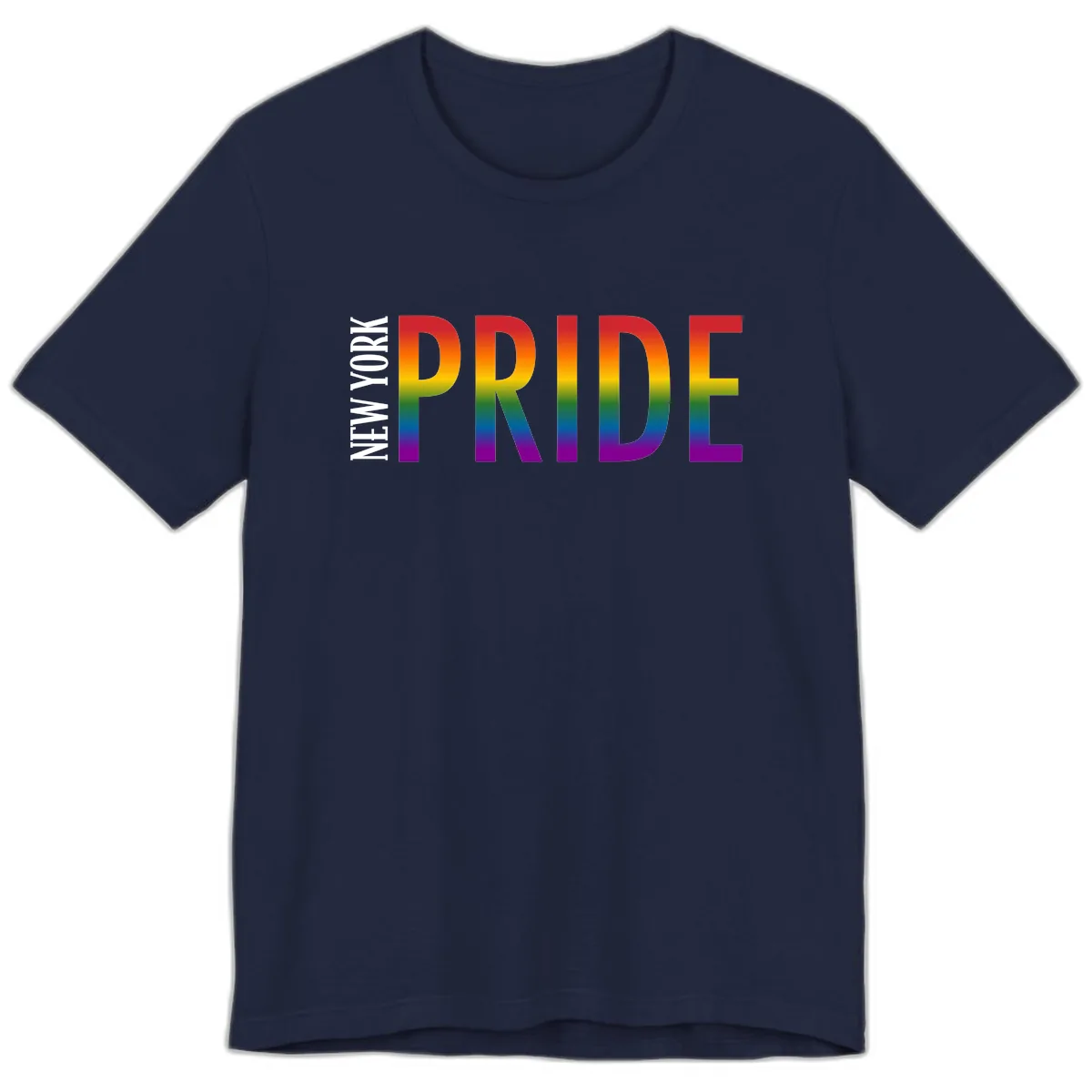 Pride Rainbow Typography Design Premium T-Shirt in Navy
