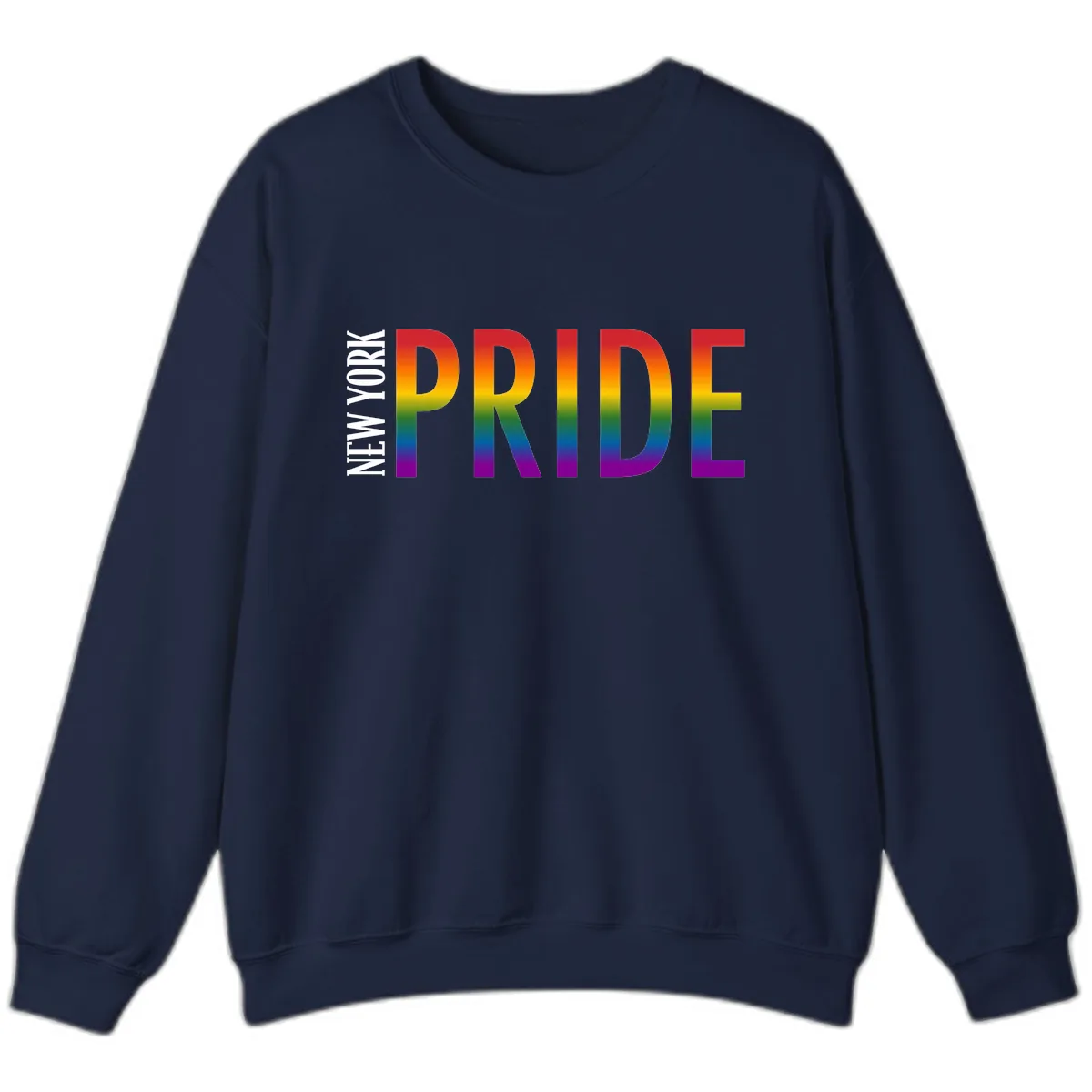 Pride Rainbow Typography Design Sweatshirt in Navy