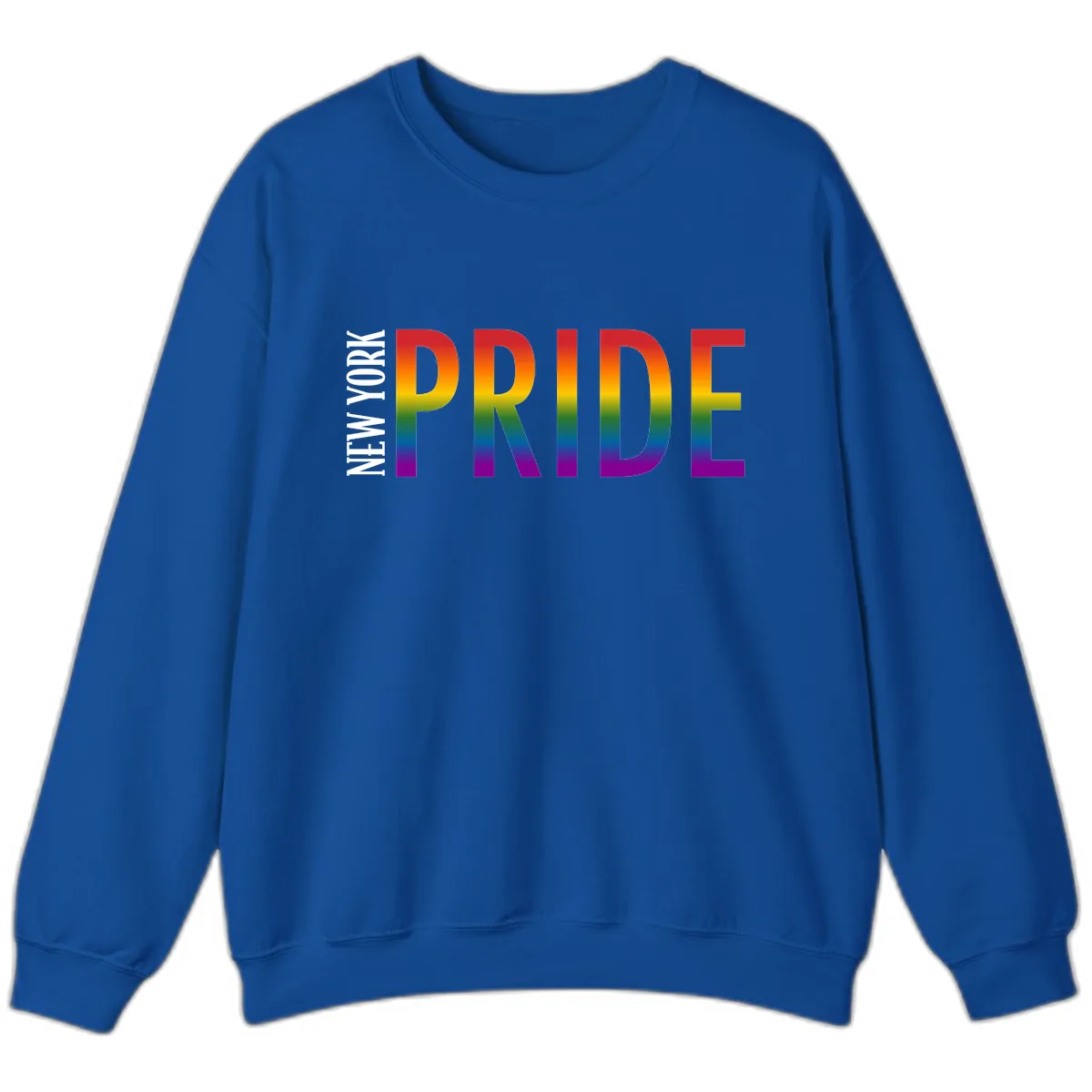 Pride Rainbow Typography Design Sweatshirt in Royal