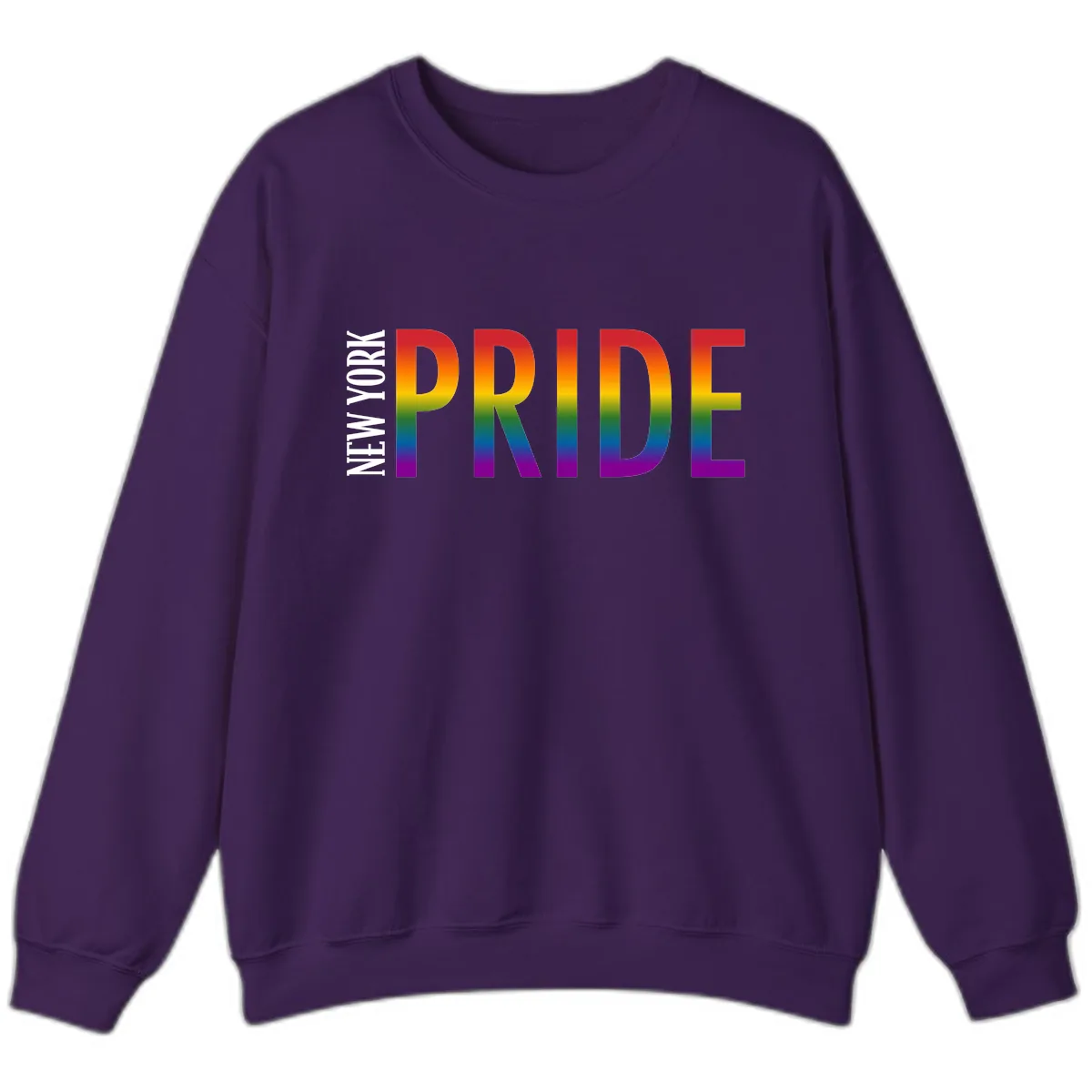 Pride Rainbow Typography Design Sweatshirt in Purple