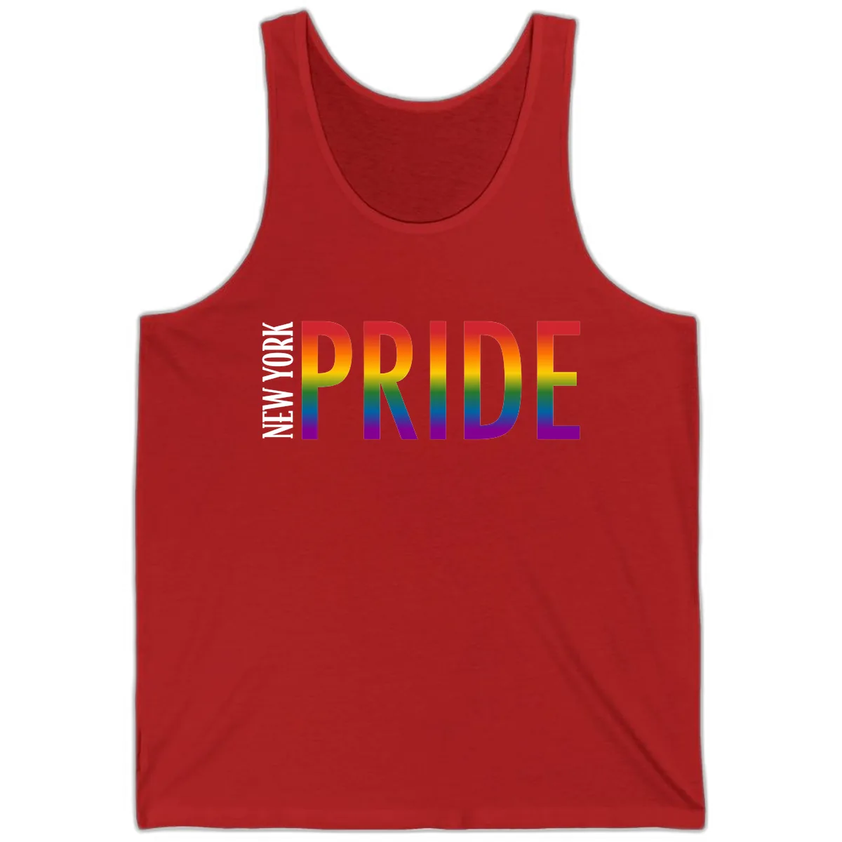 Pride Rainbow Typography Design Tank in Red