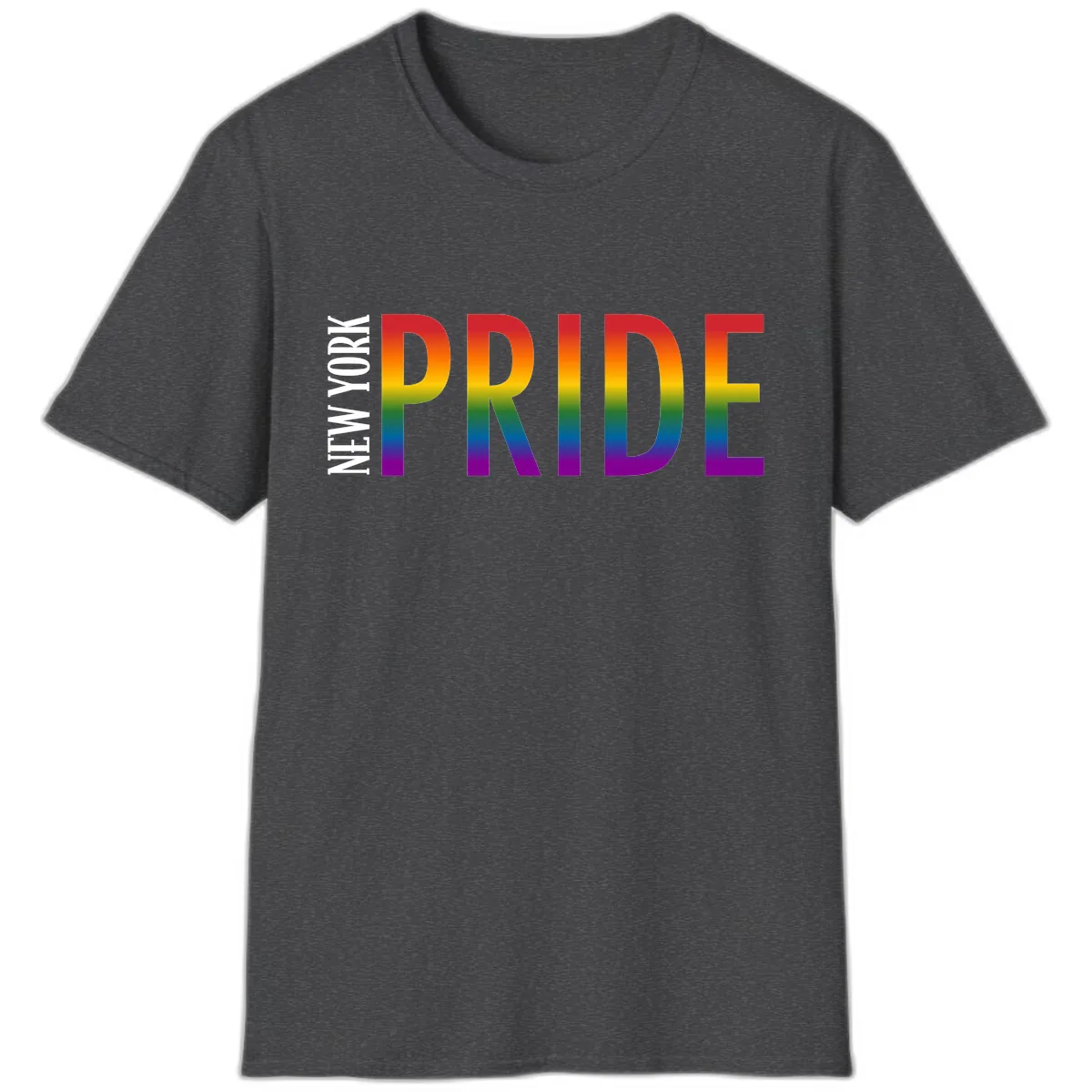 Pride Rainbow Typography Design T-Shirt in Dark Heather