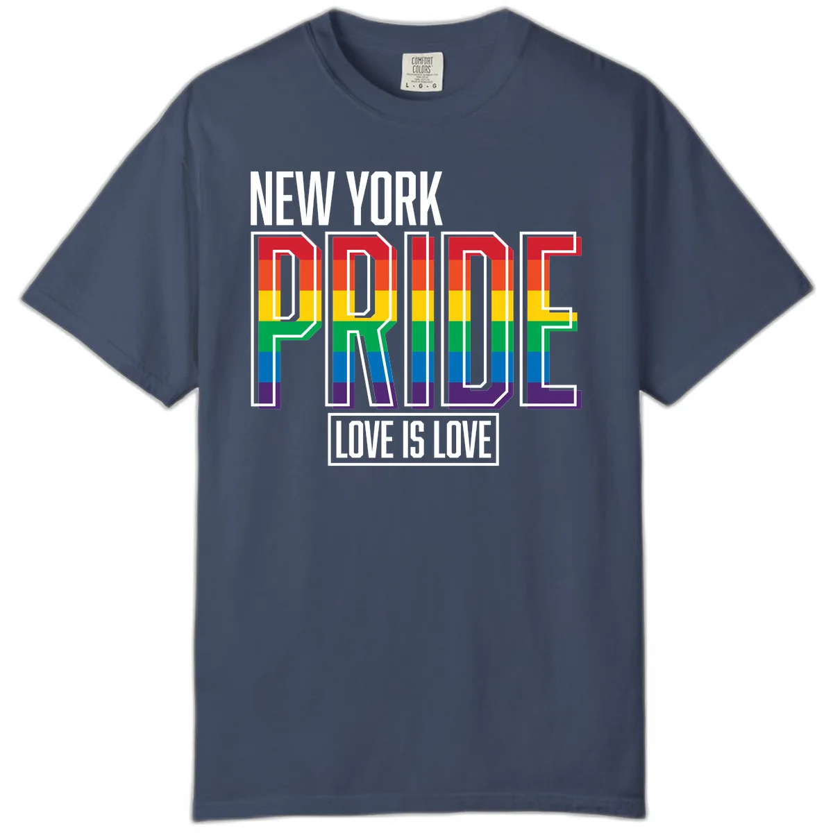 New York Pride Love Is Love Comfort Color in Midnight