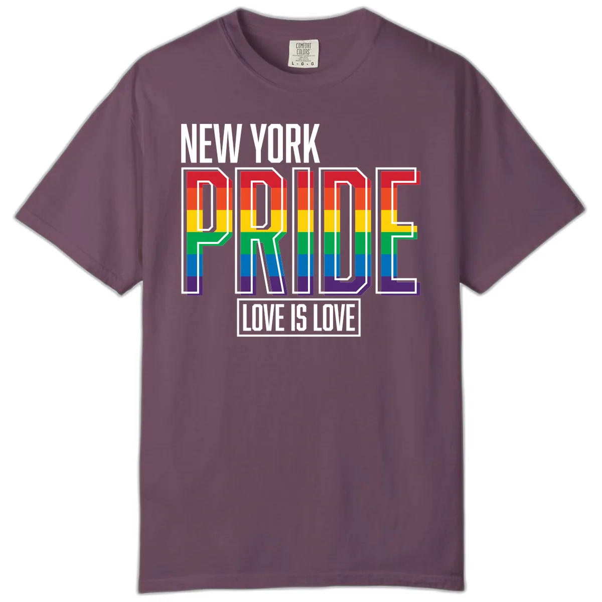 New York Pride Love Is Love Comfort Color in Berry