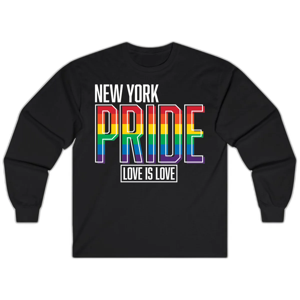 New York Pride Love Is Love Long Sleeve in Black