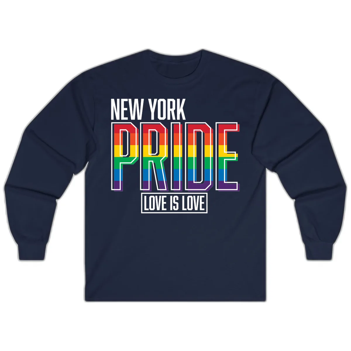 New York Pride Love Is Love Long Sleeve in Navy