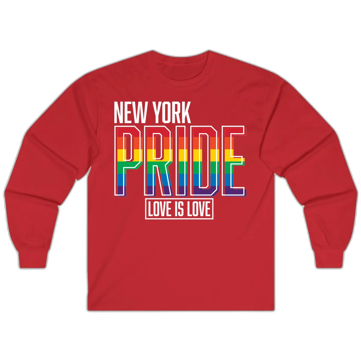 New York Pride Love Is Love Long Sleeve in Red