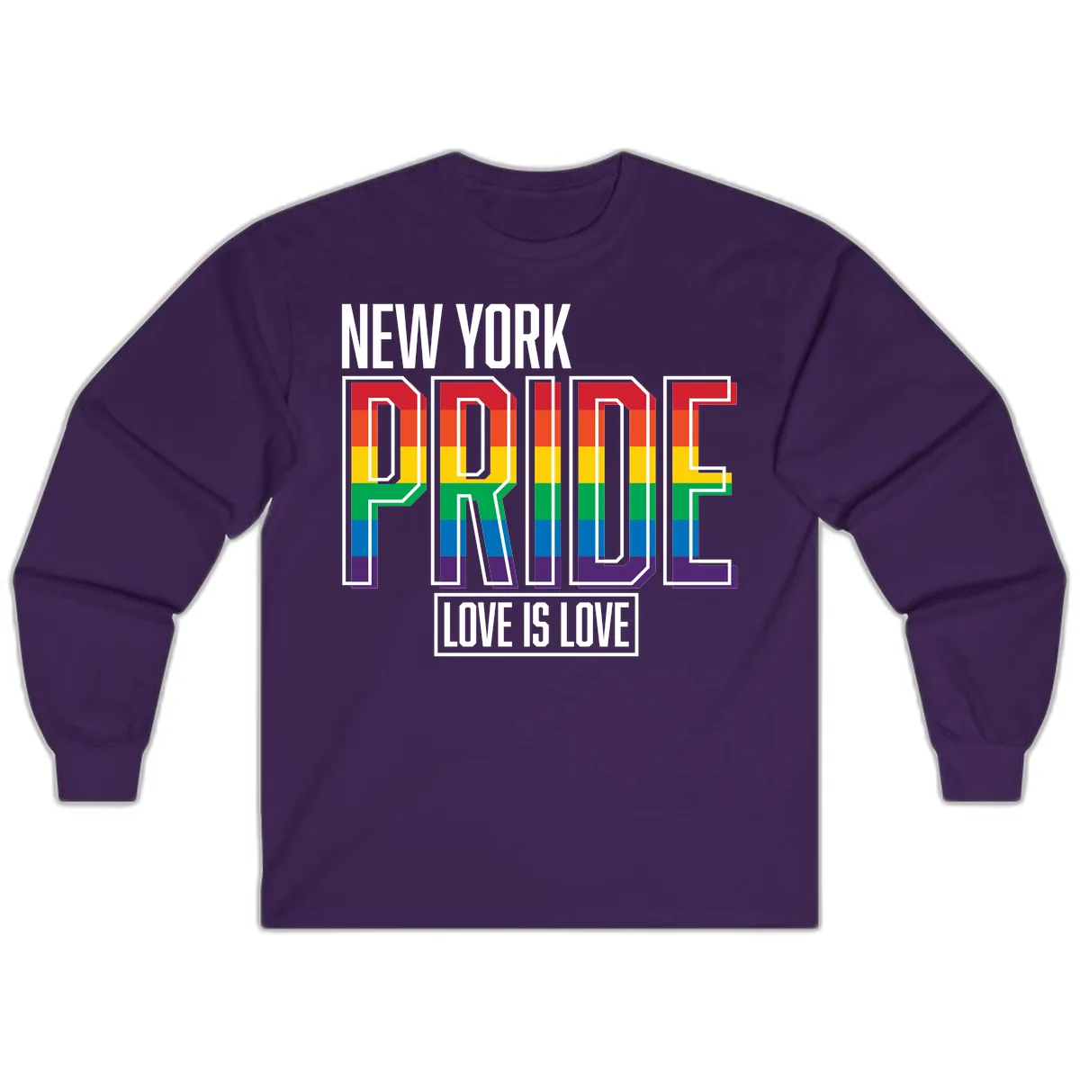 New York Pride Love Is Love Long Sleeve in Purple