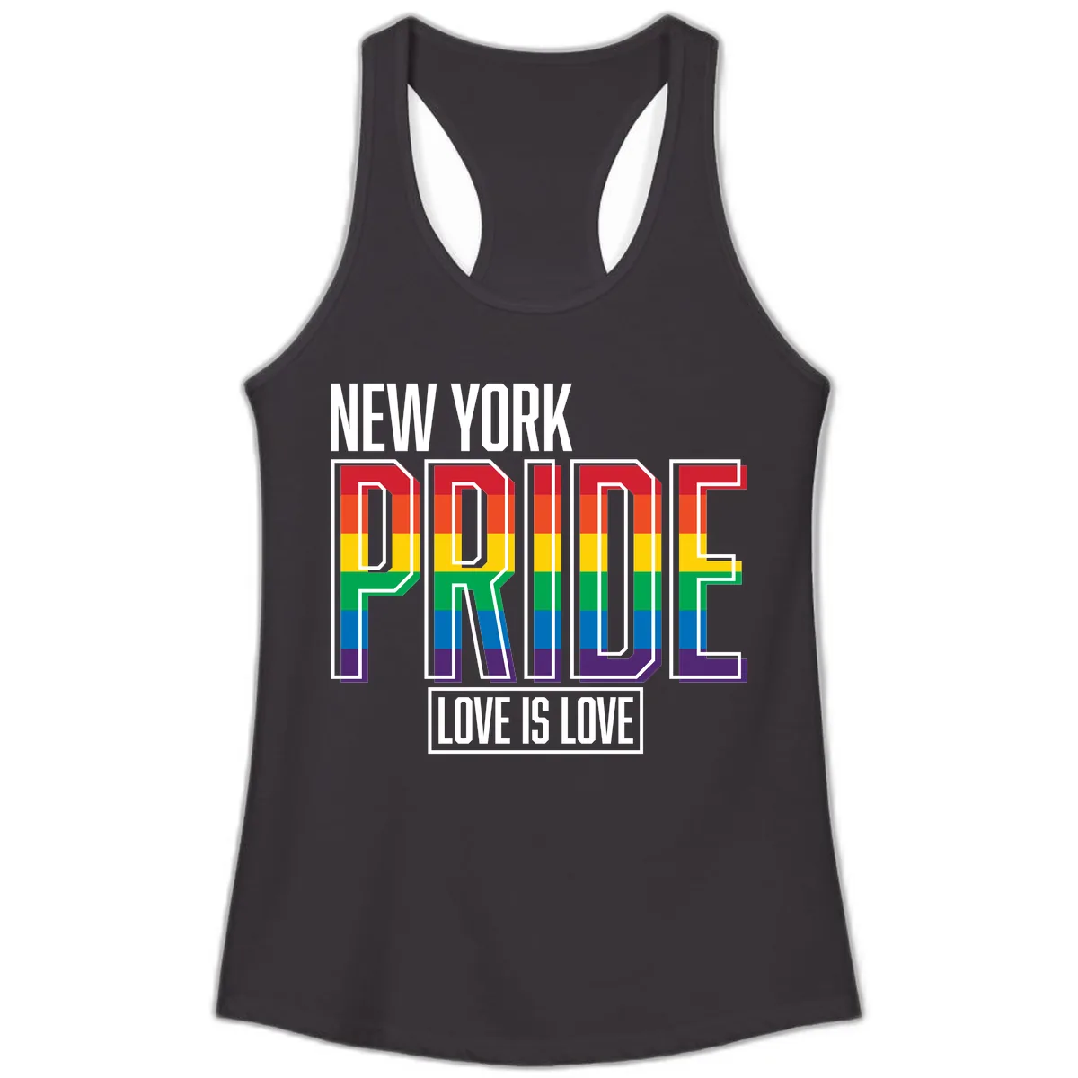 New York Pride Love Is Love Ladies Tank in Black