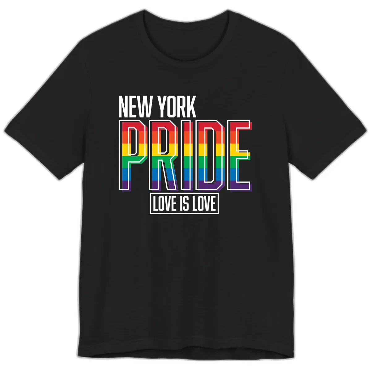 New York Pride Love Is Love Premium T-Shirt in Black