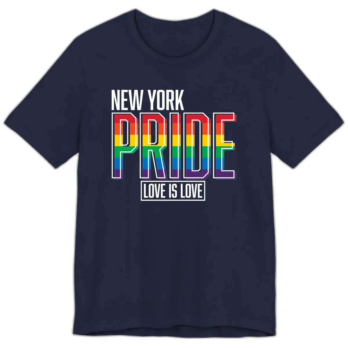 New York Pride Love Is Love Premium T-Shirt in Navy