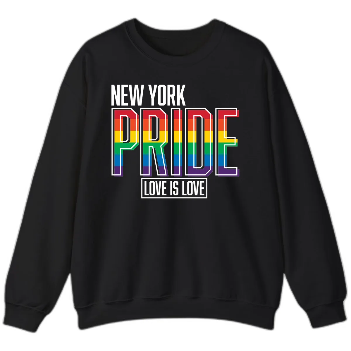New York Pride Love Is Love Sweatshirt in Black