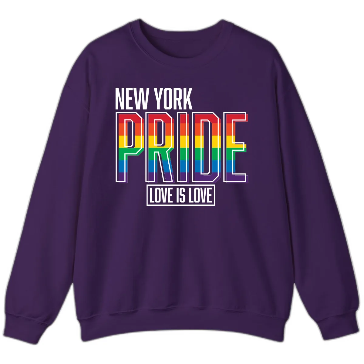New York Pride Love Is Love Sweatshirt in Purple