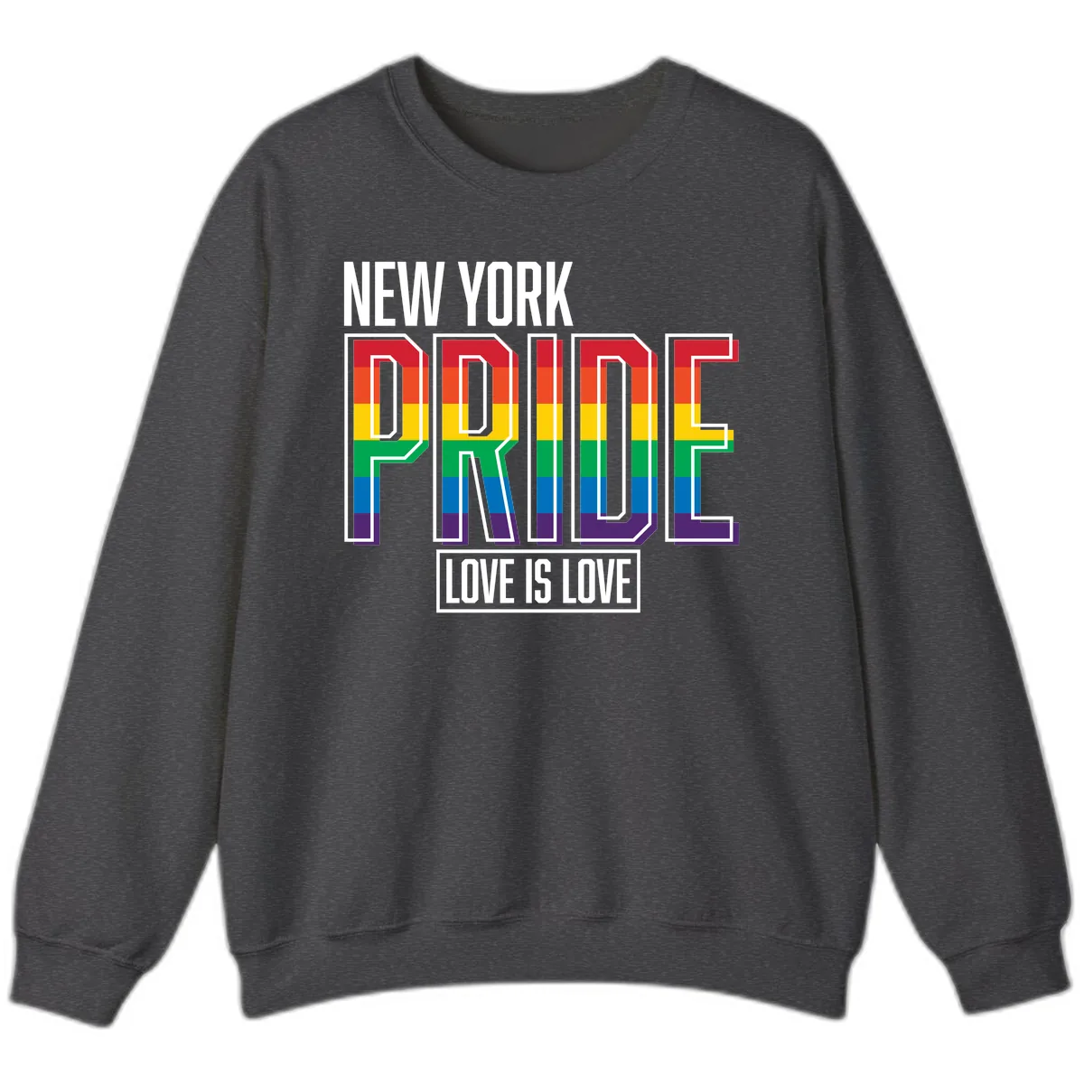 New York Pride Love Is Love Sweatshirt in Dark Heather