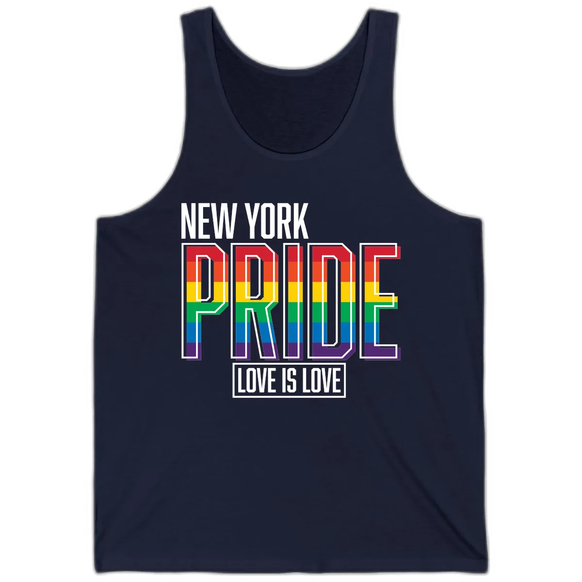 New York Pride Love Is Love Tank in Navy