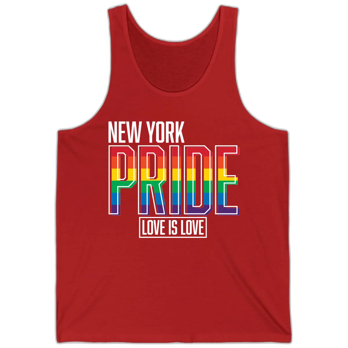 New York Pride Love Is Love Tank in Red