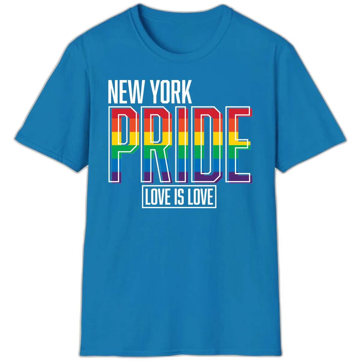 New York Pride Love Is Love T-Shirt in Sapphire