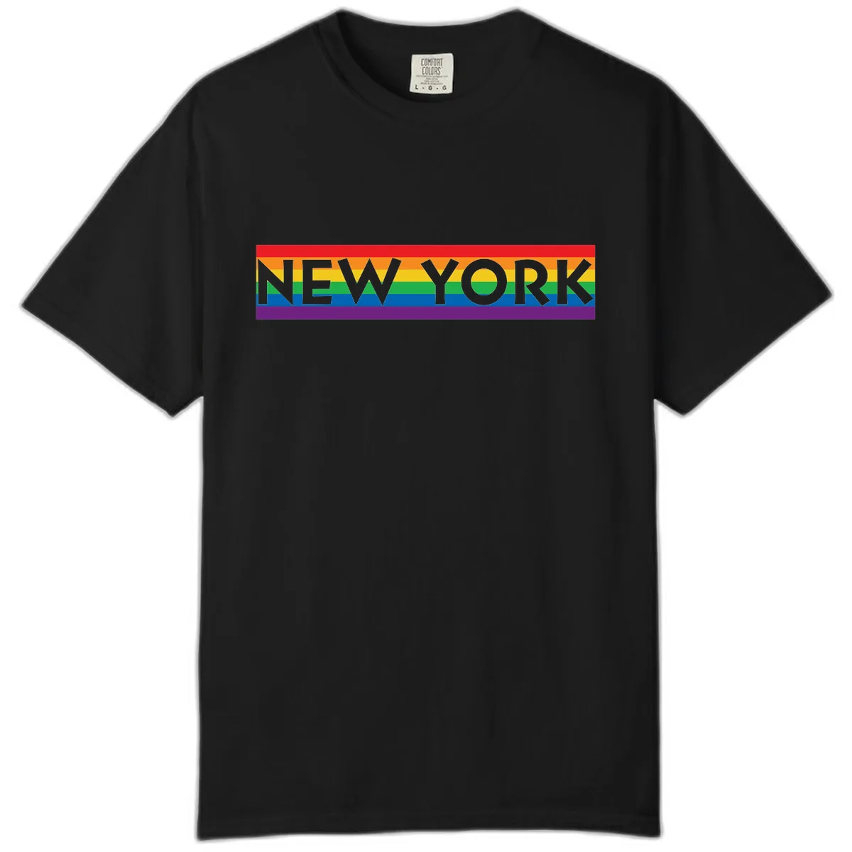 New York Pride Rainbow Comfort Color in Black