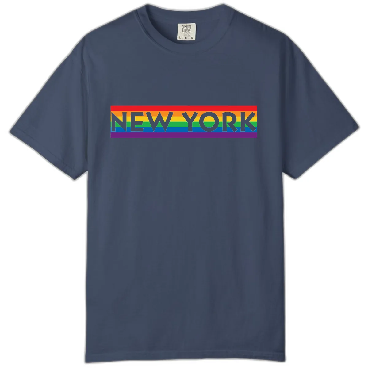 New York Pride Rainbow Comfort Color in Midnight