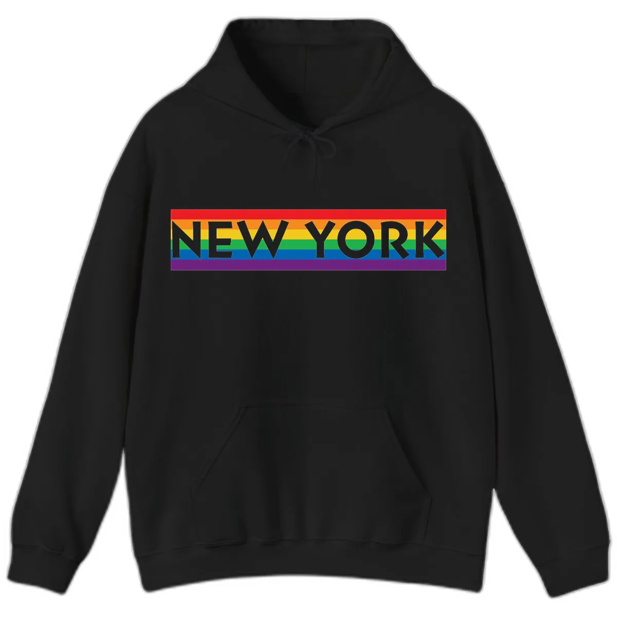 New York Pride Rainbow Hoodie in Black