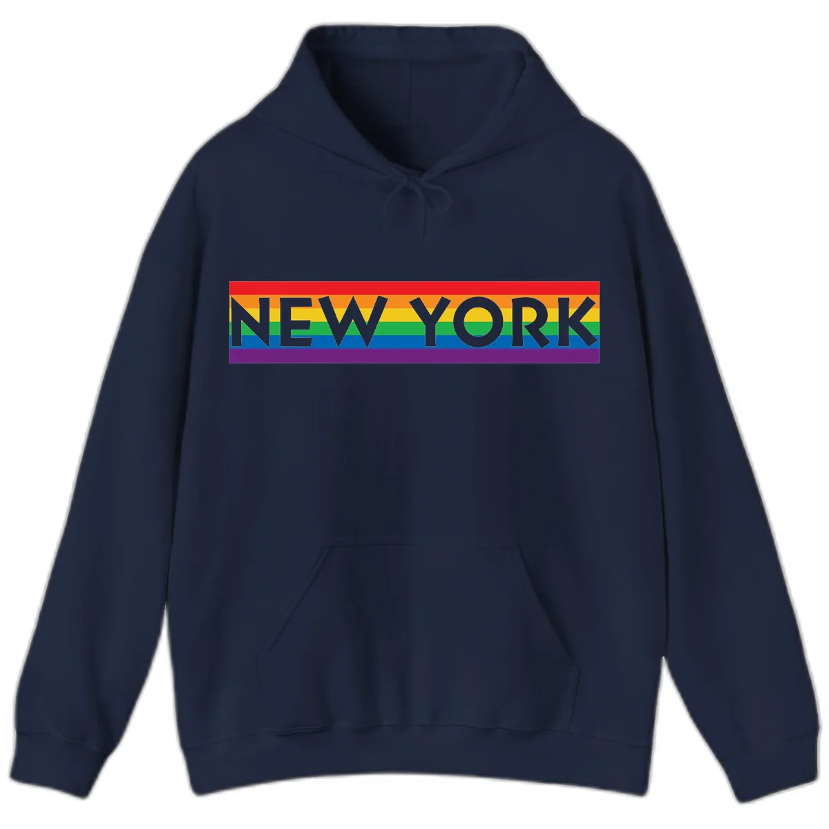 New York Pride Rainbow Hoodie in Navy