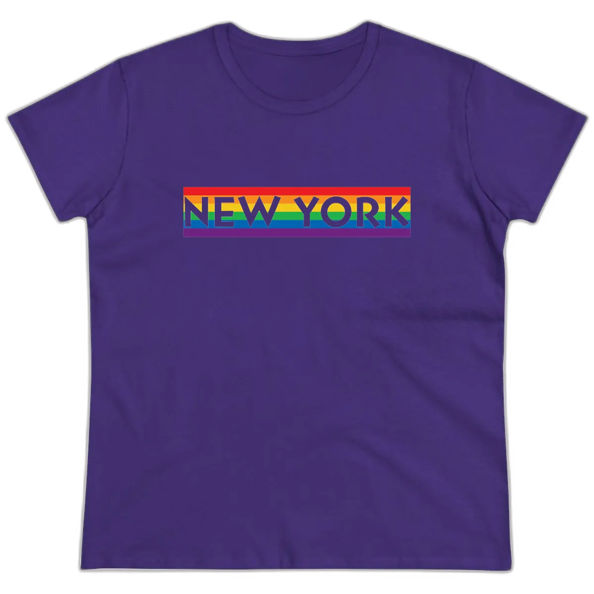 New York Pride Rainbow Ladies Tee in Purple