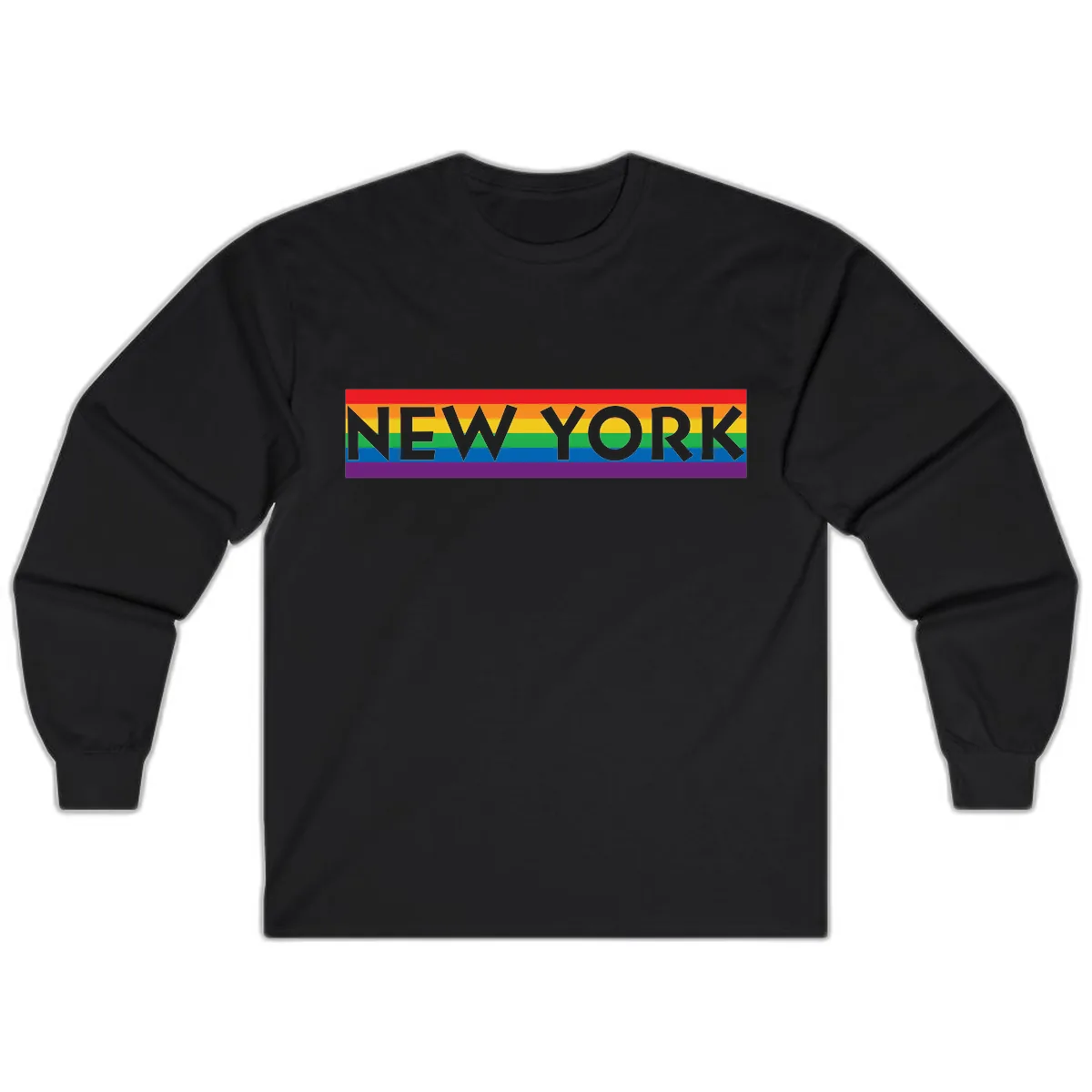 New York Pride Rainbow Long Sleeve in Black