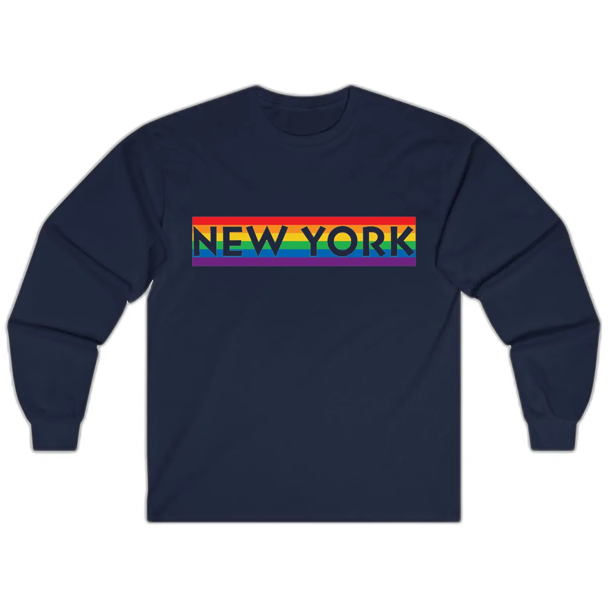 New York Pride Rainbow Long Sleeve in Navy