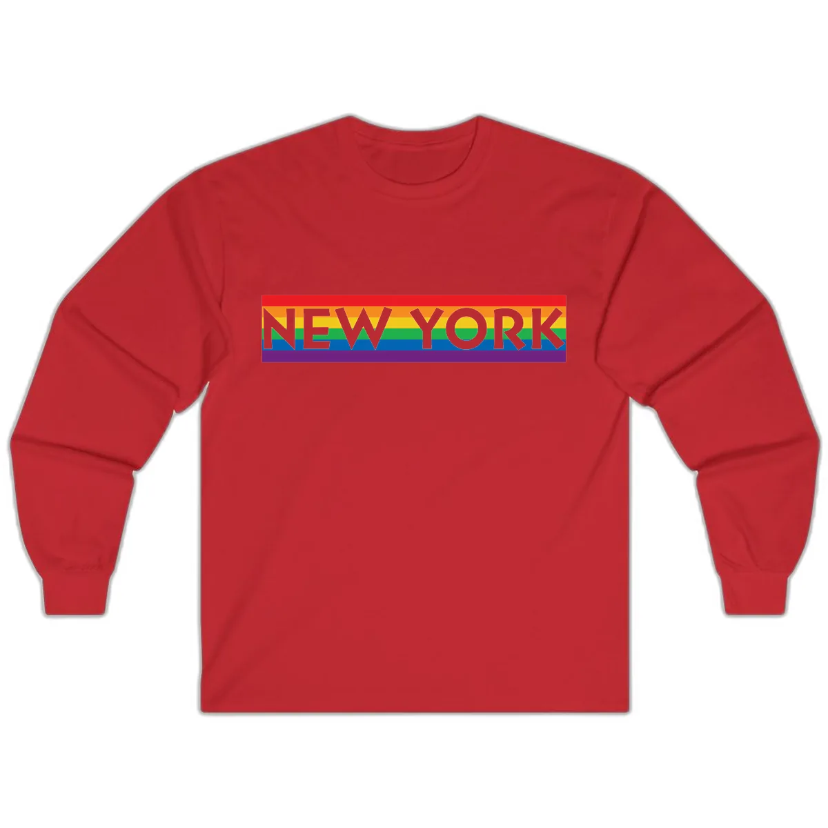 New York Pride Rainbow Long Sleeve in Red