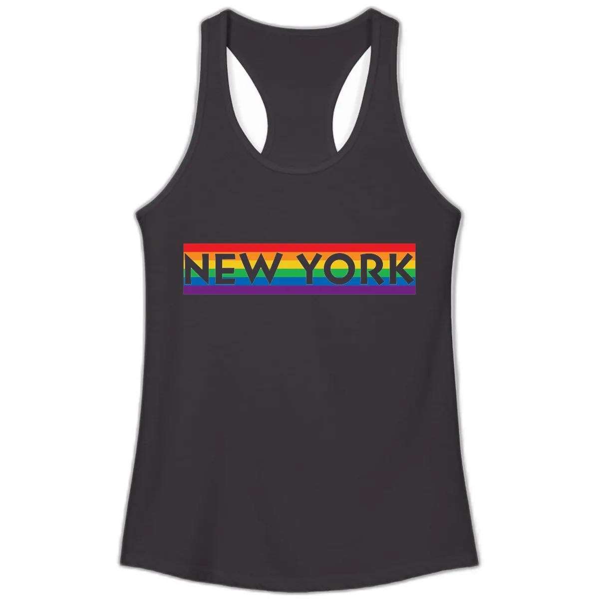 New York Pride Rainbow Ladies Tank in Black