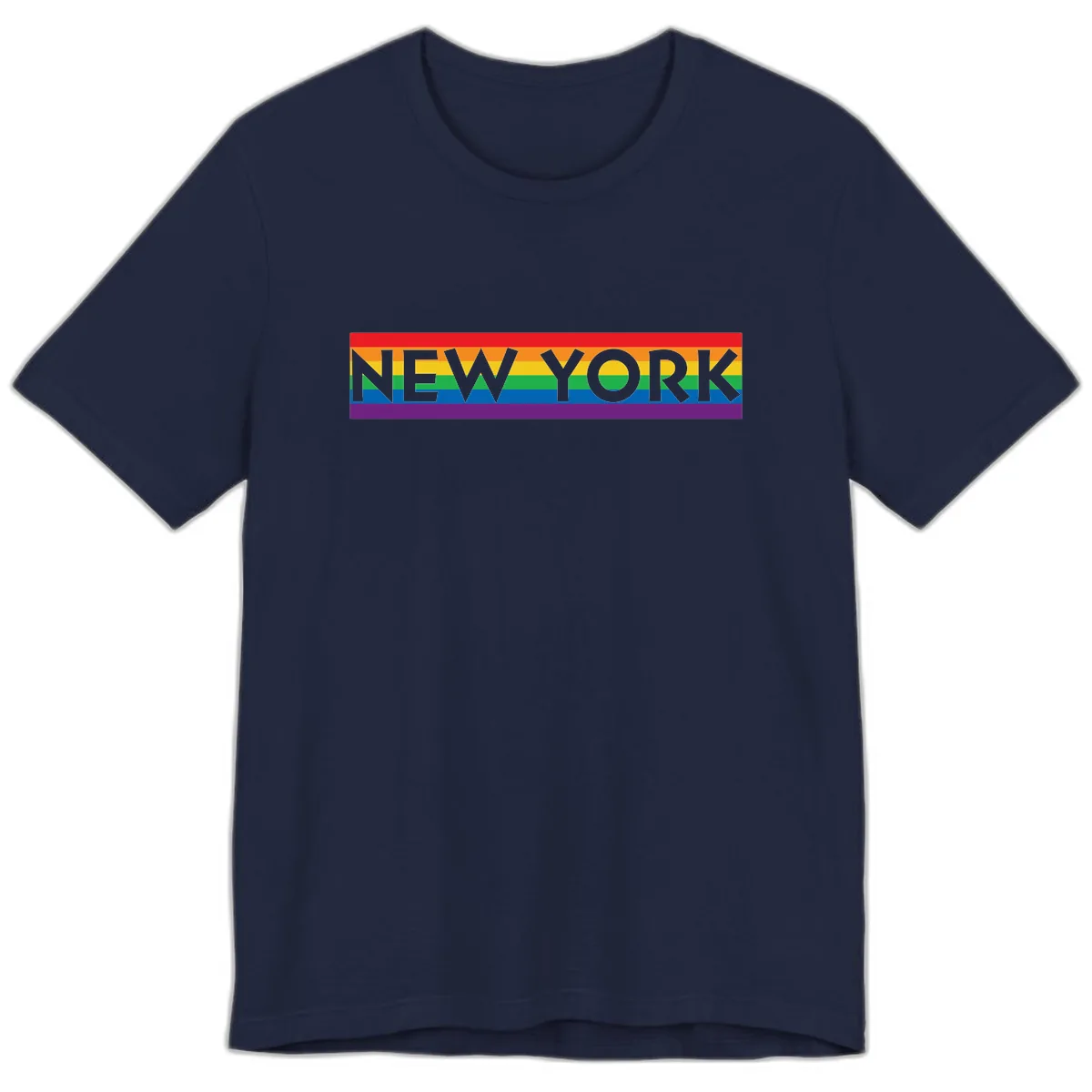 New York Pride Rainbow Premium T-Shirt in Navy
